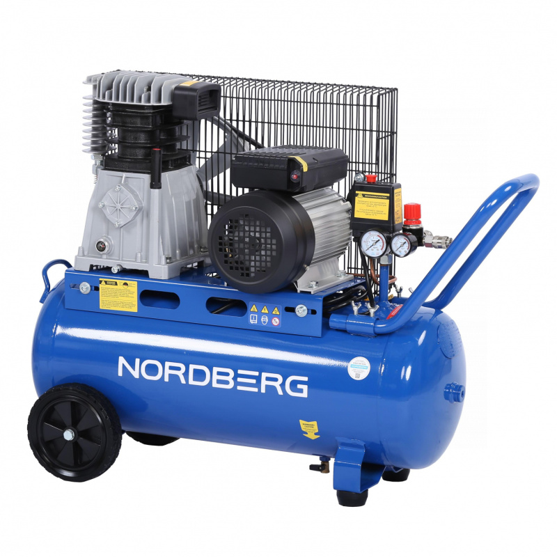Компрессор поршневой с ременной передачей 220 В, ресивер 50 л, 446 л/мин NORDBERG NCE50/480