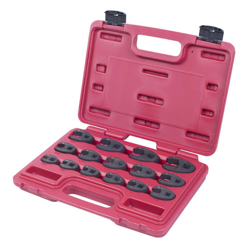 МАСТАК Набор разрезных ключей 3/8"&1/2" (воронья лапка), 8-24 мм, кейс, 15 предметов 0261-15C