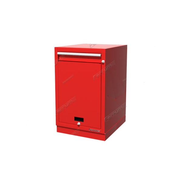 Тумба верстачная с ящиком и дверцей 600 х 500 х 820мм - красный FERRUM 01.411-3000