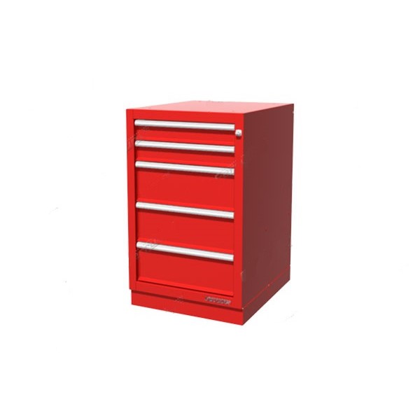 Тумба верстачная с 5 ящ. и ц/замком с напр. на развернутом подшипнике 600х500х820мм -красный 01.405R
