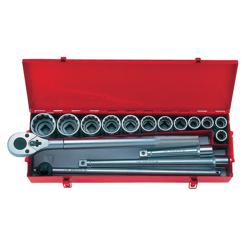 KINGTONY Комплект торцевых головок с принадлежностями 12 гр. 21-50 мм, 16 пр.  6016MR