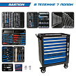 KING TONY Набор инструментов "BASTION" в черной тележке, 204 предмета 9G35-100MR